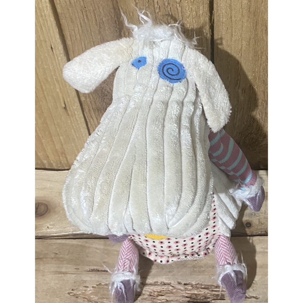 VTG Les Deglingos Original Milkos The Cow Plush‎ Corduroy Stuffed Soft Toy 10"